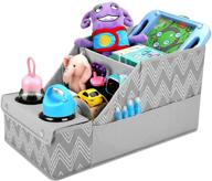 🚗 convenient and spacious gray chevron car organizer with moveable dividers - perfect for kids! logo