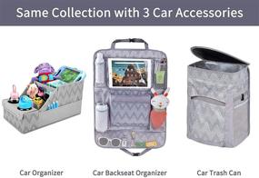 img 3 attached to 🚗 Convenient and Spacious Gray Chevron Car Organizer with Moveable Dividers - Perfect for Kids!