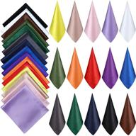 🧣 set of 15 women's square neck scarves: assorted solid colored neckerchiefs for head wraps and bandana styles logo