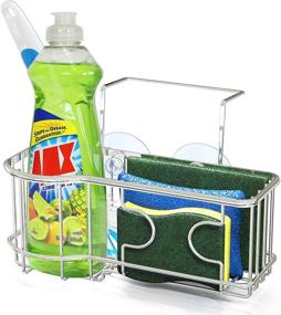 img 4 attached to 🧽 Organize Your Kitchen Sink: SimpleHouseware Caddy Organizer for Brush and Sponge Holder, Chrome