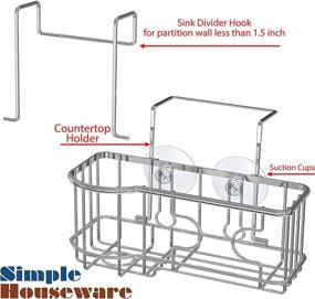 img 3 attached to 🧽 Organize Your Kitchen Sink: SimpleHouseware Caddy Organizer for Brush and Sponge Holder, Chrome