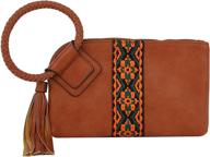 👜 vegan leather clutch wristlet evening bags purse wallet - metro muse women's collection logo