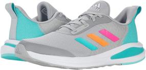 img 1 attached to Кроссовки для девочек Adidas Fortarun серого цвета с кислотным принтом в стиле атлетики.