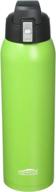 💧 fliptop aquatix double wall insulated ultimate sport bottle 32 oz - lime green stainless steel: stay hydrated in style! logo