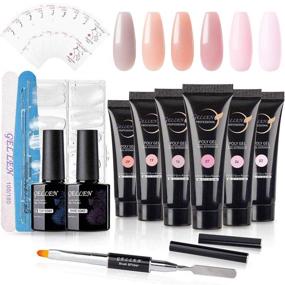 img 4 attached to 💅 Гелевое наращивание ногтей Gellen Poly - Набор укрепляющего геля - 20 г 6 цветов - Натуральный нюдовый розовый - Профессиональное качество салона - Легкое создание дизайна ногтей - Набор для французского маникюра - Все в одном