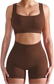 img 4 attached to 🧘 Stylish YOGA Workout Set for Women - 2 Piece Workout Sets for Cute and Comfy Fitness Outfits