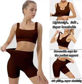 img 2 attached to 🧘 Stylish YOGA Workout Set for Women - 2 Piece Workout Sets for Cute and Comfy Fitness Outfits