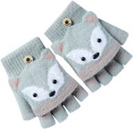 mocure cartoon mittens knitted fingerless girls' accessories in cold weather logo