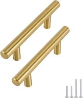 🔑 haliwu 30 pack/gold cabinet pulls: elegant brushed gold handles for kitchen & dresser drawers – 3 inch hole center stainless steel hardware logo