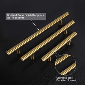 img 1 attached to 🔑 Haliwu 30 Pack/Gold Cabinet Pulls: Elegant Brushed Gold Handles for Kitchen & Dresser Drawers – 3 Inch Hole Center Stainless Steel Hardware