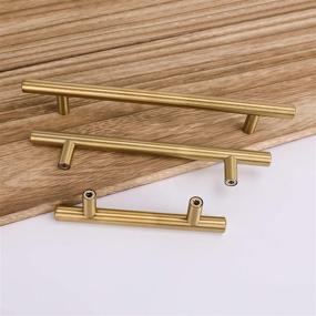 img 3 attached to 🔑 Haliwu 30 Pack/Gold Cabinet Pulls: Elegant Brushed Gold Handles for Kitchen & Dresser Drawers – 3 Inch Hole Center Stainless Steel Hardware