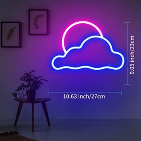 img 1 attached to 🌞 Versatile Neon Sign: Cloud and Sun Led Neon Wall Light for Bedroom, Home, Bar, Party, Christmas, and More – Battery or USB Powered