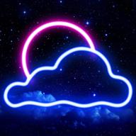 🌞 versatile neon sign: cloud and sun led neon wall light for bedroom, home, bar, party, christmas, and more – battery or usb powered logo