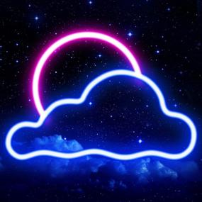 img 4 attached to 🌞 Versatile Neon Sign: Cloud and Sun Led Neon Wall Light for Bedroom, Home, Bar, Party, Christmas, and More – Battery or USB Powered