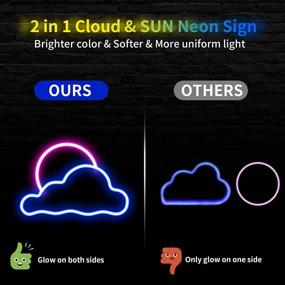 img 2 attached to 🌞 Versatile Neon Sign: Cloud and Sun Led Neon Wall Light for Bedroom, Home, Bar, Party, Christmas, and More – Battery or USB Powered