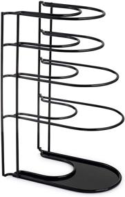 img 3 attached to Extra Large 5 Tier Heavy Duty Pan Organizer Rack - Holds Cast Iron Skillets, Dutch Oven, Griddles - Durable Steel Construction - Space Saving Kitchen Storage - No Assembly Required - Black 15.4-inch