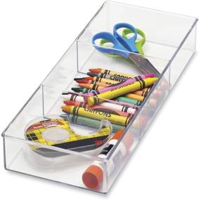 img 2 attached to Efficient Organization: Whitmor 3 Section Small Easy Clean Clear Plastic Resin Drawer Organizer