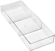 efficient organization: whitmor 3 section small easy clean clear plastic resin drawer organizer логотип