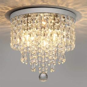 img 4 attached to 🔮 Hsyile KU300142 Modern Crystal Ball Chandelier - Pendant Ceiling Lamp 9.84&#34;H X 9.84&#34;W, Ideal for Living Room, Bedroom, Aisle, Corridor - 3 Lights