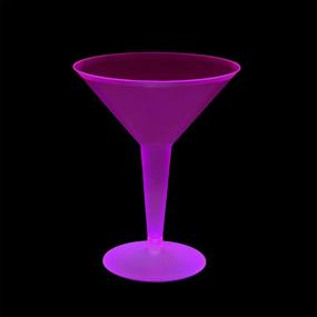 img 1 attached to 🍸 10 Count Neon Pink Hard Plastic Two Piece 8-Ounce Martini Glasses by Party Essentials