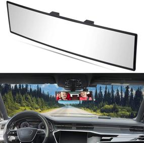 img 3 attached to 🔍 JoyTutus 11.81" Panoramic Convex Rear View Mirror for Universal SUV Trucks - Interior Clip-on Wide Angle Rearview Mirror to Effectively Reduce Blind Spots