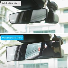 img 1 attached to 🔍 JoyTutus 11.81" Panoramic Convex Rear View Mirror for Universal SUV Trucks - Interior Clip-on Wide Angle Rearview Mirror to Effectively Reduce Blind Spots