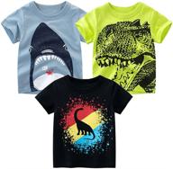 🦖 nautysaurs toddler boys dinosaur shark t-shirts: fun graphic tops with car excavator designs logo