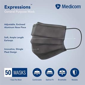 img 3 attached to 👂 Medicom Expressions Earloop Face Black: Reliable Earloop Face Masks for Enhanced Protection