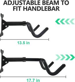 img 3 attached to Dirza Foldable Bike Wall Mount Storage Rack - Adjustable for all Bike Types - Garage/Indoor/Home Use - 2 Pack - Black