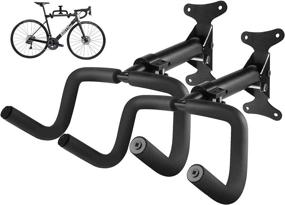 img 4 attached to Dirza Foldable Bike Wall Mount Storage Rack - Adjustable for all Bike Types - Garage/Indoor/Home Use - 2 Pack - Black