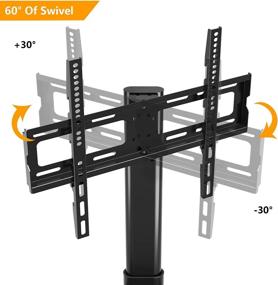 img 1 attached to 📺 5Rcom Universal TV Floor Stand: Swivel Mount, Height Adjustable, 3 Shelves, for 27-55 inch Flat or Curved Screens, Black
