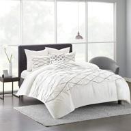 🛏️ urban habitat sunita embroidered 7-piece bedding set - white cotton bed comforter for full/queen size bed logo