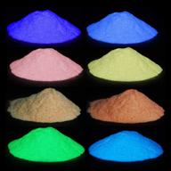 vibrant glow in the dark pigment powder - 8 colors for slime, paint, nails, resin, concerts - 10g/0.35oz each (2.8oz total) logo