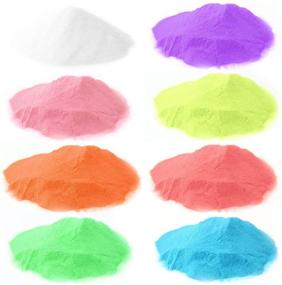 img 3 attached to Vibrant Glow In The Dark Pigment Powder - 8 Colors for Slime, Paint, Nails, Resin, Concerts - 10g/0.35oz Each (2.8oz Total)