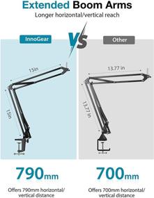 img 3 attached to 🎙️ Наушник InnoGear: Тяжелый подвес, Максимальная нагрузка 4,0 фунтов, Регулируемый подвесной рычаг для микрофона Blue Yeti и других микрофонов. Включает ветровой экран, поп-фильтр, шок-моунт, микрофонный клип и адаптер 3/8" к 5/8".