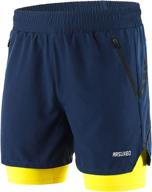 arsuxeo men's 2-in-1 active running shorts | 2 zipper pockets | b191 logo