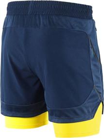 img 2 attached to ARSUXEO Men's 2-in-1 Active Running Shorts | 2 Zipper Pockets | B191