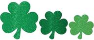 🍀 amscan st. patrick's day mini glitter shamrock cutouts in assorted sizes, green logo
