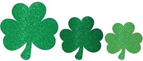 img 1 attached to 🍀 Amscan St. Patrick's Day Mini Glitter Shamrock Cutouts in Assorted Sizes, Green