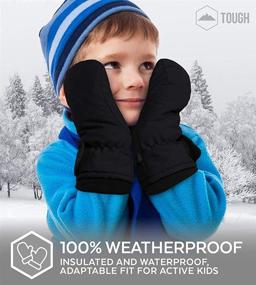 img 1 attached to ❄️ Waterproof Kids Winter Mittens - Toddler Snow &amp; Ski Mittens for Boys &amp; Girls - Children &amp; Youth Mitts Gloves