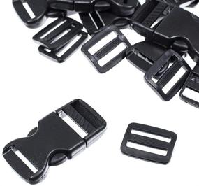 img 3 attached to 🧰 1 Inch Hardware Pack: 15 Flat West Coast Paracord Buckles, 15 Tri-Glide Slides, and 10 Metal D-Rings for Plastic Side Release Buckles