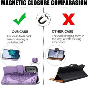 img 1 attached to Magnetic Leather Butterfly Kickstand Protective Cell Phones & Accessories