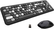 💻 ultra-thin wireless keyboard and mouse combo set for pc, laptop, and tablet - full size, 2.4g usb, grey colorful design logo