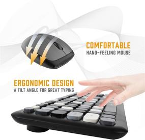 img 3 attached to 💻 Ultra-Thin Wireless Keyboard and Mouse Combo Set for PC, Laptop, and Tablet - Full Size, 2.4G USB, Grey Colorful Design