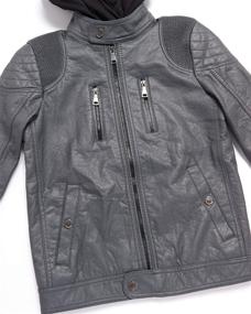 img 3 attached to Boys' Republic Leather Jacket with Zipper Pockets - Clothing for Jackets & Coats