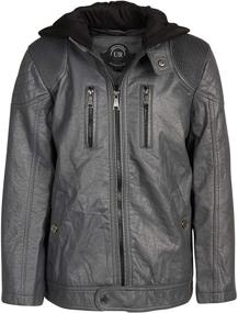 img 4 attached to Boys' Republic Leather Jacket with Zipper Pockets - Clothing for Jackets & Coats