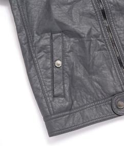 img 1 attached to Boys' Republic Leather Jacket with Zipper Pockets - Clothing for Jackets & Coats