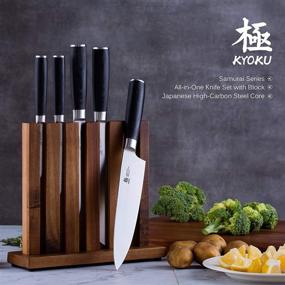 img 3 attached to 🔪 KYOKU 5-Piece Knife Set with Block - 8 Inch Chef Knife, 8 Inch Bread Knife, 6.5 Inch Carving Knife, 5 Inch Utility Knife, 3.5 Inch Paring Knife – High-Quality Japanese Steel Cutlery Kitchen Knives Set with Wooden Block