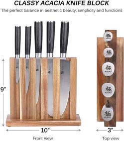 img 2 attached to 🔪 KYOKU 5-Piece Knife Set with Block - 8 Inch Chef Knife, 8 Inch Bread Knife, 6.5 Inch Carving Knife, 5 Inch Utility Knife, 3.5 Inch Paring Knife – High-Quality Japanese Steel Cutlery Kitchen Knives Set with Wooden Block