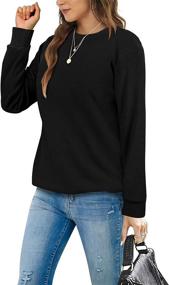 img 1 attached to 👚 Women's Solid Color Soft Crewneck Sweatshirts - Long Sleeve Fashion Tops